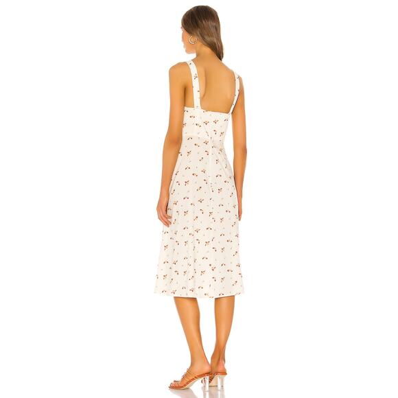 Revolve WeWoreWhat Harper Floral Midi Dress Sleeveless Cream Flowers Size S/P - Picture 2 of 12